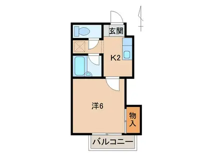 フラット貴志II(1K/2階)の間取り写真