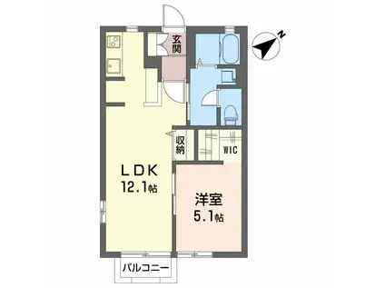 アルカディアIII(1LDK/2階)の間取り写真