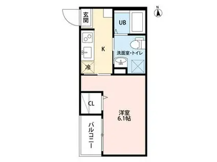 REVE今池(1K/2階)の間取り写真