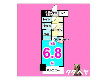 ディアレイシャス名古屋太閤通III(1K/11階)の間取り写真