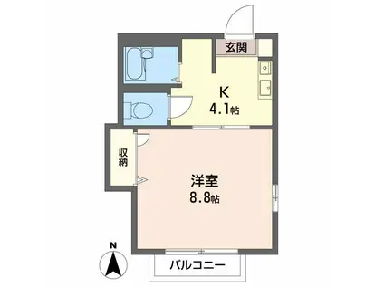 ディアスAMO(1K/2階)の間取り写真