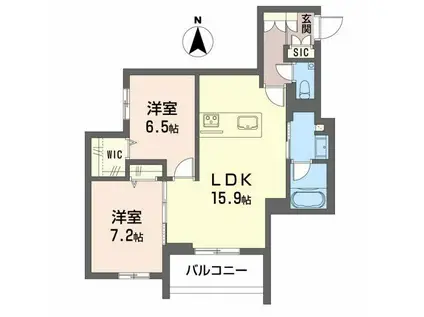 AVANCE東草深ウエスト(2LDK/4階)の間取り写真
