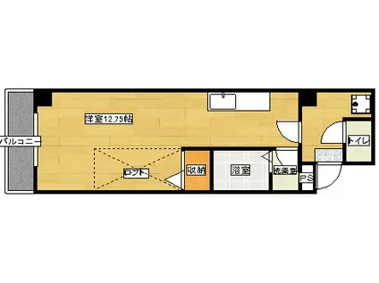 グランドポレストーネ東平塚(1K/12階)の間取り写真