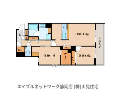 AVANCE東草深イースト(2LDK/2階)の間取り写真