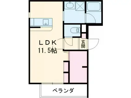 ブーフ ベルク(ワンルーム/1階)の間取り写真