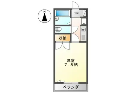 ユースパレス土井(1K/2階)の間取り写真