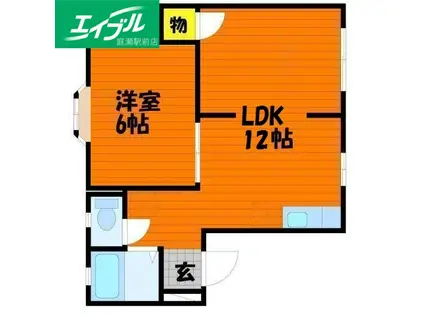 ファミーユKII(1LDK/1階)の間取り写真