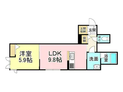 シャーメゾン南丘(1LDK/1階)の間取り写真