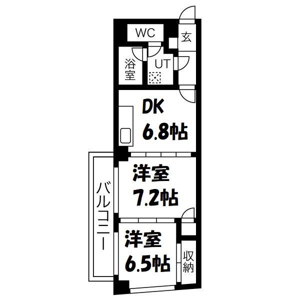 WIN大須(2DK/4階)の間取り写真