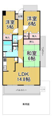サーパス宝塚(3LDK/5階)の間取り写真