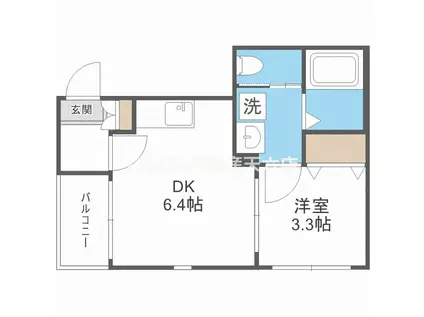 IBUSOLAS(1DK/1階)の間取り写真