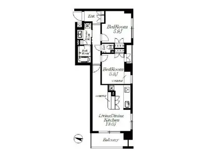 プレシス東神田(2LDK/12階)の間取り写真