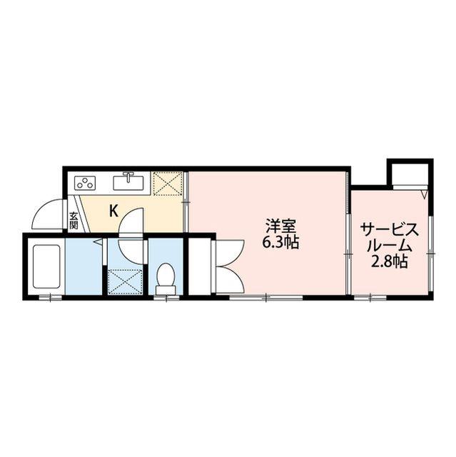 サンフレンドヌッタリ(1SK/2階)の間取り写真
