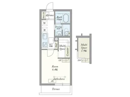 MY STYLE VINTAGE 永福町(1SK/1階)の間取り写真
