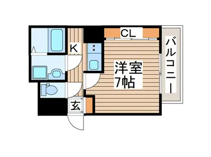 ヴィラ柏木I(1K/1階)の間取り写真