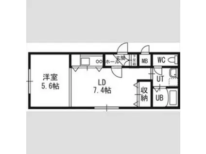 パームヒル南郷II(1LDK/4階)の間取り写真