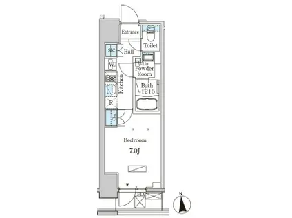ルジュール神田須田町 ライオンズフォーシア神田須田町(1K/8階)の間取り写真