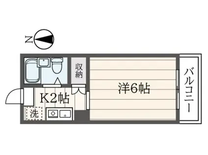 アブソリュートコウエイ(1K/2階)の間取り写真