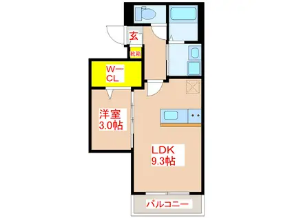 EGRET(1LDK/5階)の間取り写真