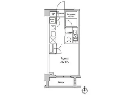 カスタリア菊川(ワンルーム/2階)の間取り写真