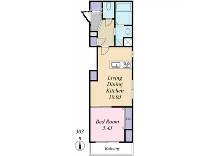 アルタイル 等々力(1LDK/3階)の間取り写真
