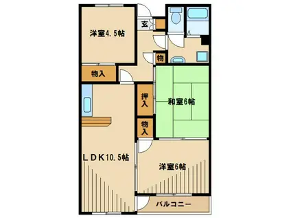 シャトーレオザワ(3LDK/3階)の間取り写真