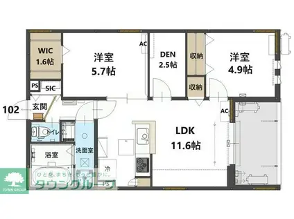 コステッラツィオーネ(2SLDK/1階)の間取り写真