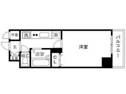 トーシンフェニックス芝浦ベイフォート(1K/11階)の間取り写真