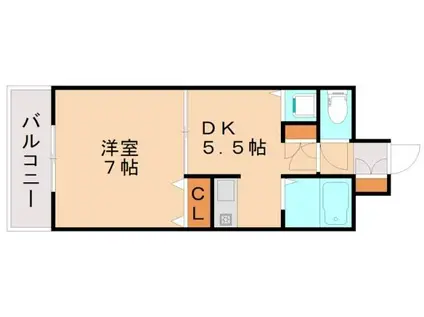 セントフォール柏の森(1DK/2階)の間取り写真