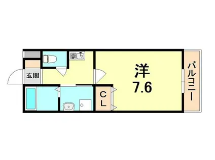 マンションウエイヴ(1K/3階)の間取り写真