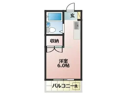 セシリヤハイム(1K/2階)の間取り写真