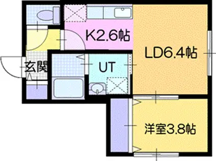 AMOUR(1LDK/1階)の間取り写真