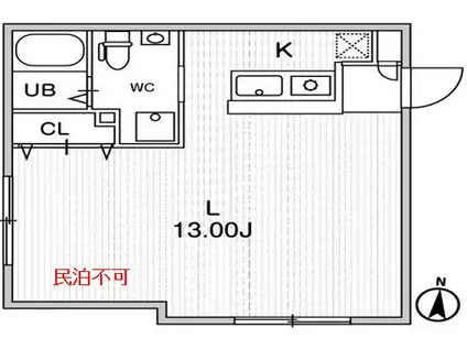 礼敷ゼロゼロ 初台駅3分 LE CLAIR代々木 M(1K/1階)の間取り写真