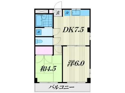 エジソンハウス(2DK/3階)の間取り写真