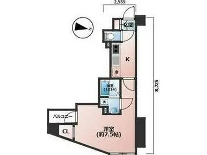 プレール・ドゥーク東京イースト(1K/4階)の間取り写真