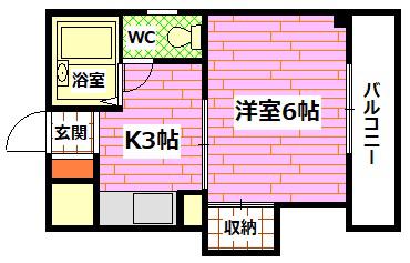 岸保ビル(1K/4階)の間取り写真