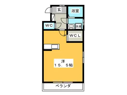 クレールコート堂庭(ワンルーム/2階)の間取り写真