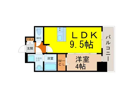 プレサンス新栄ユリシス(1LDK/8階)の間取り写真