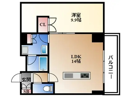 ラア・ケア覚王山(1LDK/4階)の間取り写真