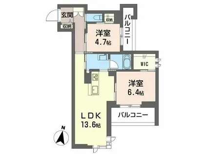 シエロエストレラード(2LDK/2階)の間取り写真