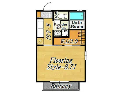 プレジール(1K/2階)の間取り写真