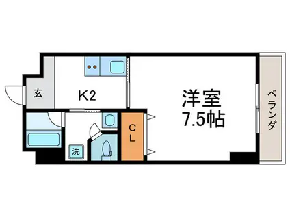 PREVIOUS FIELD 烏丸紫明(1K/3階)の間取り写真