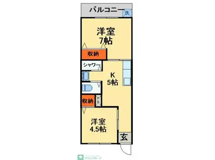 北松戸第2ローヤルコーポ(2K/7階)の間取り写真