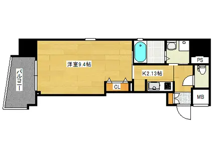 エネピア天満町(1K/13階)の間取り写真