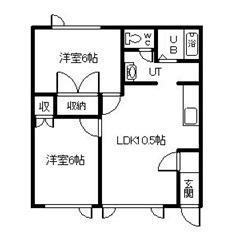 カトウハイツ21A(2LDK/2階)の間取り写真