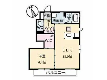 シャーメゾン・クルー(1LDK/1階)の間取り写真