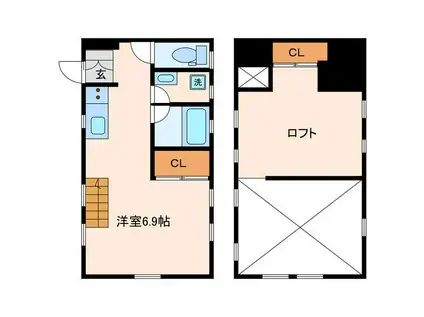 ひかりコート(ワンルーム/1階)の間取り写真