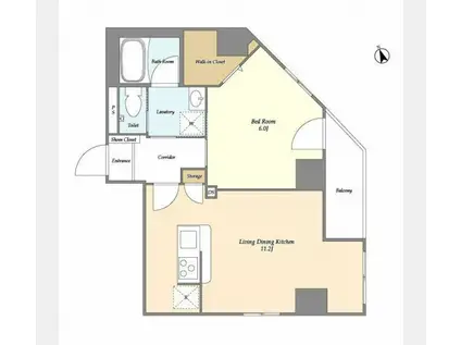 HYS 品川南大井(1LDK/11階)の間取り写真
