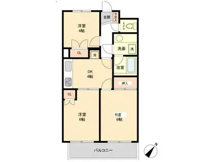 CASSIAたまプラーザカッシアたまプラーザ(3DK/3階)の間取り写真