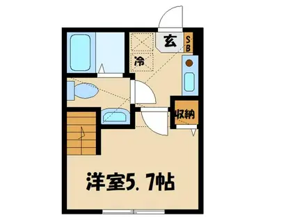 グリーンベル(1K/2階)の間取り写真